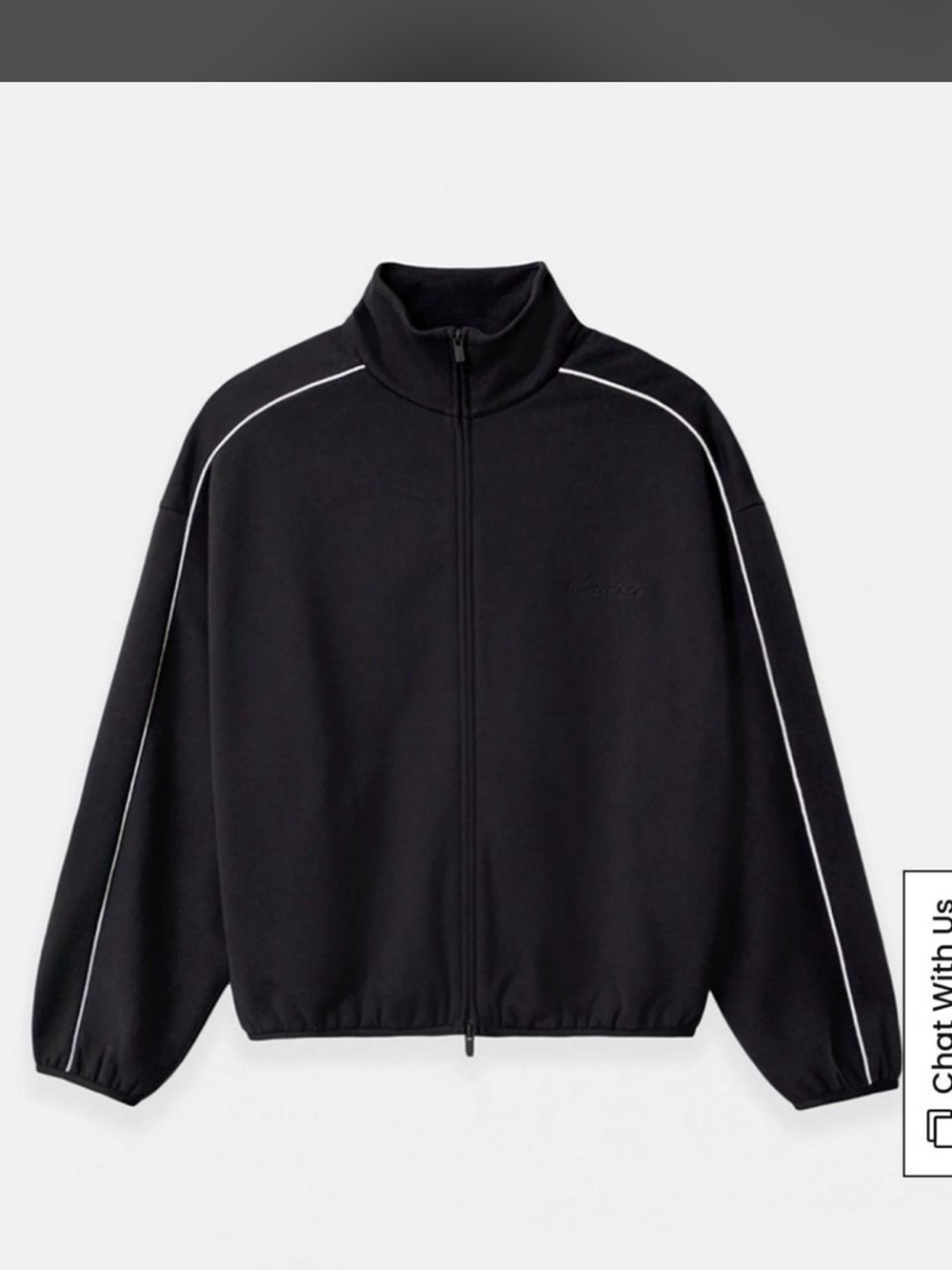 Fear of God ESSENTIALS Jet Black & Cloud
White Modern Fleece Track Jacket